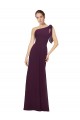 One Shoulder Long Soft Chiffon Grape Sleeveless Bridesmaid Dresses Darwin
