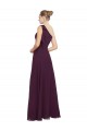 One Shoulder Long Soft Chiffon Grape Sleeveless Bridesmaid Dresses Darwin