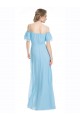 Spaghetti Straps Long Soft Chiffon Mint Green Sleeveless Bridesmaid Dress Darwin