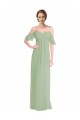 Spaghetti Straps Long Soft Chiffon Smoke Green Sleeveless Formal Dress / Bridesmaid Dress Darwin