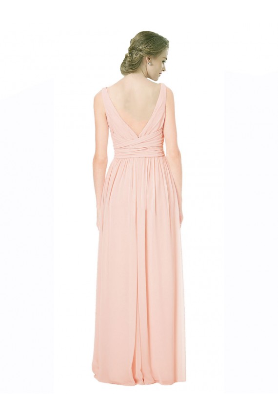 V-Neck Long Chiffon Sleeveless Wedding Party Dress Darwin