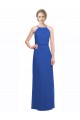 Spaghetti Straps Long Soft Chiffon Blue Sleeveless Bridesmaid Dress Darwin