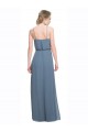 Spaghetti Straps Long Soft Chiffon Blue Sleeveless Bridesmaid Dress Darwin
