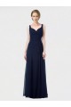 Sweetheart Long Lxue Chiffon Dark Navy Sleeveless Bridesmaid Dress Darwin