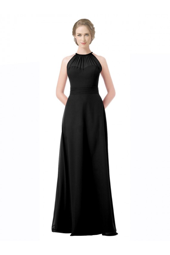 Sweetheart Long Chiffon Black Sleeveless Formal Dress / Bridesmaid Dress Darwin