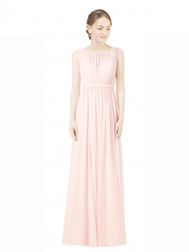 Jewel Long Soft Chiffon Sleeveless Bridesmaid Dress Darwin