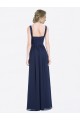 V-Neck Long Soft Chiffon Dark Navy Sleeveless Evening Gowns / Bridesmaid Dress Darwin