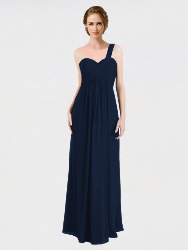 Sweetheart Long Soft Chiffon Dark Navy Sleeveless Bridesmaid Dress / Formal Dress Darwin