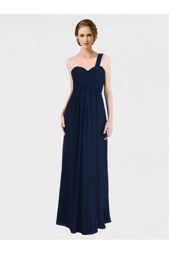 Sweetheart Long Soft Chiffon Dark Navy Sleeveless Bridesmaid Dress / Formal Dress Darwin