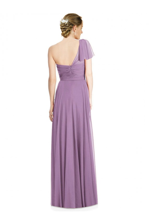 Sweetheart Long Soft Chiffon Dark Lavender Flutter Sleeves Formal Dress / Bridesmaid Dress Darwin