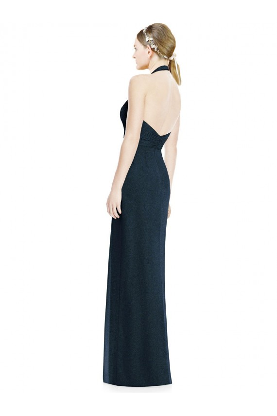 V-Neck Long Soft Chiffon Dark Navy Sleeveless Formal Dress / Bridesmaid Dress Darwin
