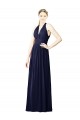 V-Neck Long Chiffon Dark Navy Sleeveless Bridesmaid Dresses Darwin