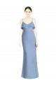 V-Neck Long Soft Chiffon Dusty Blue Sleeveless Bridesmaid Dresses Darwin