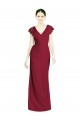 V-Neck Long Soft Chiffon Burgundy Trumpet Sleeveless Bridesmaid Dress Darwin
