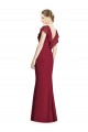 V-Neck Long Soft Chiffon Burgundy Trumpet Sleeveless Bridesmaid Dress Darwin