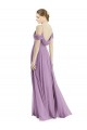 Spaghetti Straps Long Soft Chiffon Dark Lavender Sleeveless Semi Formal Evening Dress / Bridesmaid Dress Darwin
