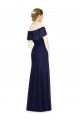 Off the Shoulder Long Soft Chiffon Dark Navy Sleeveless Bridesmaid Dress Darwin