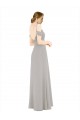 Sweetheart Long Soft Chiffon & Lace Silver Cold Shoulder Bridesmaid Dress Darwin