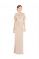 Off the Shoulder Long Soft Chiffon & Lace Champagne Sleeveless Prom Dress / Bridesmaid Dress Darwin