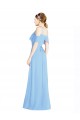 Halter Neck Long Soft Chiffon Periwinkle Cold Shoulder Formal Dress / Bridesmaid Dress Darwin