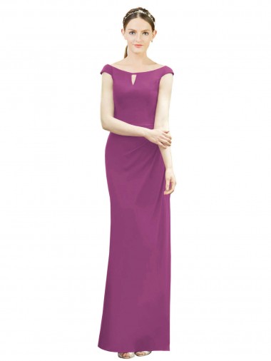 High Neck Long Soft Chiffon Wild Berry Sleeveless Bridesmaid Dress Darwin
