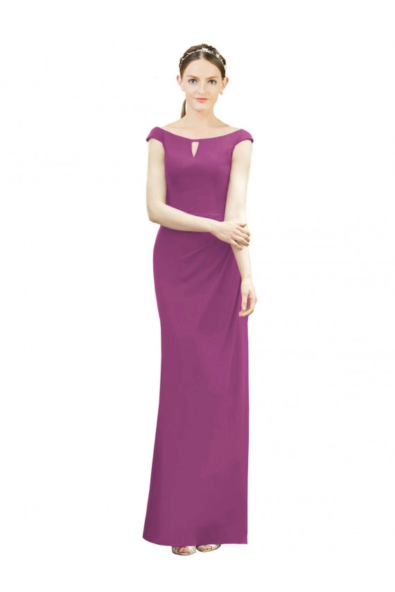 High Neck Long Soft Chiffon Wild Berry Sleeveless Bridesmaid Dress Darwin