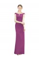 High Neck Long Soft Chiffon Wild Berry Sleeveless Bridesmaid Dress Darwin