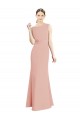 High Neck Long Soft Chiffon Bliss Pink Sleeveless Bridesmaid Dress Darwin