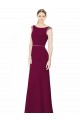 High Neck Long Soft Chiffon Burgundy Sleeveless Bridesmaid Dress Darwin