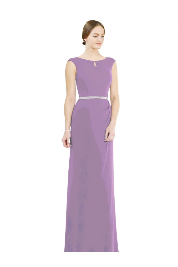 High Neck Long Soft Chiffon Dark Lavender Sleeveless Formal Dress / Bridesmaid Dress Darwin