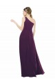One Shoulder Long Chiffon Grape Sleeveless Bridal Party Dress / Evening Dress Darwin