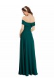 Off the Shoulder Long Soft Chiffon Hunter Cap Sleeves Bridesmaid Dress Darwin