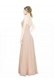 V-Neck Long Luxe Chiffon Pink Sleeveless Bridesmaid Dress / Evening Dress Darwin