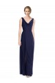Cowl Neck Long Soft Chiffon Dark Navy Sleeveless Bridesmaid Dress Darwin