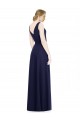 Cowl Neck Long Soft Chiffon Dark Navy Sleeveless Bridesmaid Dress Darwin