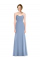 Strapless Long Soft Chiffon Dusty Blue Mermaid Sleeveless Bridesmaid Dress Darwin