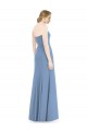Strapless Long Soft Chiffon Dusty Blue Mermaid Sleeveless Bridesmaid Dress Darwin