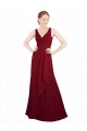 V-Neck Long Chiffon Burgundy Sleeveless Bridesmaid Dress / Evening Dress Darwin