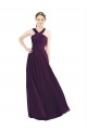 Halter Neck Long Soft Chiffon Grape Sleeveless Bridesmaid Dress Darwin