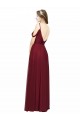 Spaghetti Straps Long Chiffon Burgundy Sleeveless Bridesmaid Dress / Evening Dress Darwin