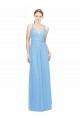 V-Neck Long Chiffon Periwinkle Sleeveless Bridesmaid Dress / Evening Dress Darwin