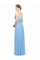 V-Neck Long Chiffon Periwinkle Sleeveless Bridesmaid Dress / Evening Dress Darwin