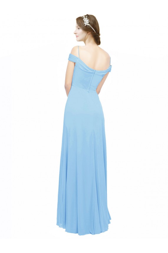 Spaghetti Straps Long Soft Chiffon Periwinkle Sleeveless Bridesmaid Dress Darwin