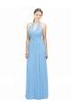 Halter Neck Long Soft Chiffon Periwinkle Sleeveless Bridesmaid Dress Darwin