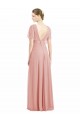 V-Neck Long Soft Chiffon Bliss Pink Short Sleeves Bridesmaid Dress / Formal Dress Darwin