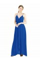 V-Neck Long Luxe Chiffon Royal Blue Sleeveless Bridesmaid Dress Darwin