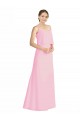 Spaghetti Straps Long Soft Chiffon Barely Pink Sleeveless Bridesmaid Dress Darwin