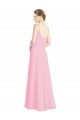 Spaghetti Straps Long Soft Chiffon Barely Pink Sleeveless Bridesmaid Dress Darwin