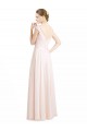 Sweetheart Long Soft Chiffon & Lace Cream Pink Sleeveless Bridesmaid Dress Darwin