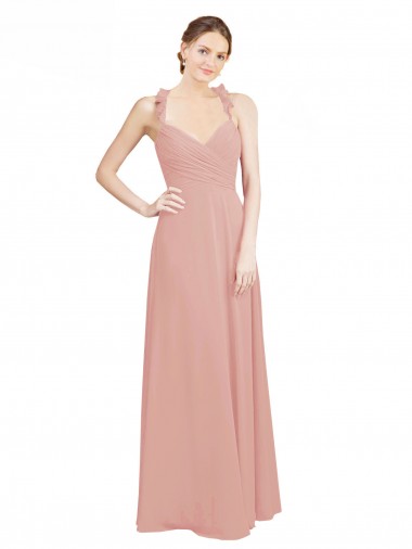 Sweetheart Long Chiffon Bliss Pink Sleeveless Bridesmaid Dress / Evening Dress Darwin